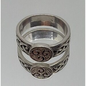 Celtic Knotwork Triskele 925 Sterling Silver Ring Jewelry Triplicity Symbolism